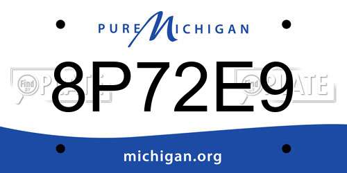 8P72E9 Michigan License Plate