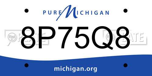 8P75Q8 Michigan License Plate