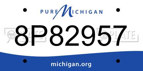 8P82957 Michigan License Plate