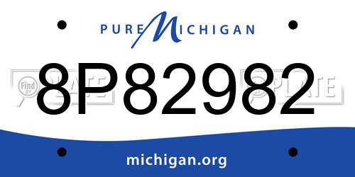 8P82982 Michigan License Plate