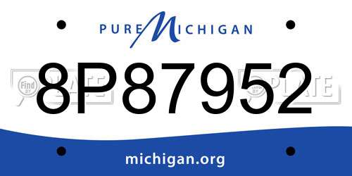 8P87952 Michigan License Plate