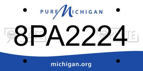 8PA2224 Michigan License Plate