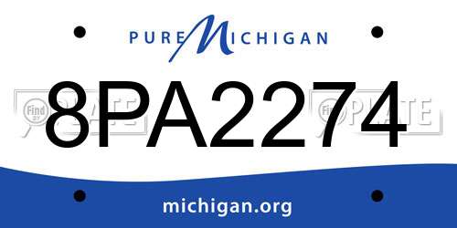 8PA2274 Michigan License Plate
