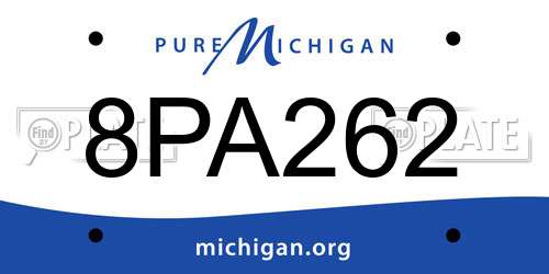 8PA262 Michigan License Plate