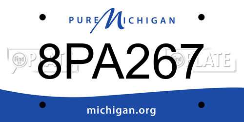 8PA267 Michigan License Plate
