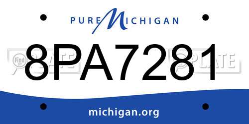 8PA7281 Michigan License Plate