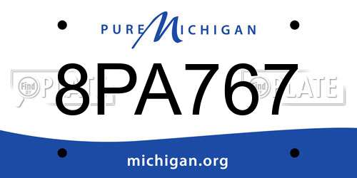 8PA767 Michigan License Plate