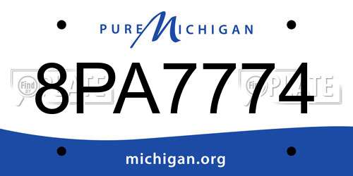 8PA7774 Michigan License Plate