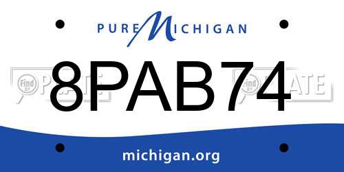 8PAB74 Michigan License Plate