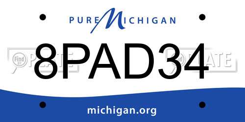 8PAD34 Michigan License Plate
