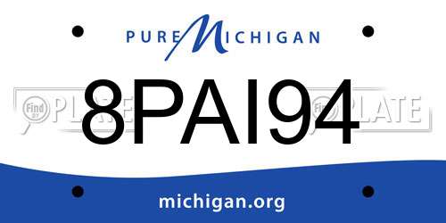 8PAI94 Michigan License Plate