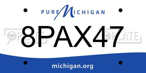 8PAX47 Michigan License Plate