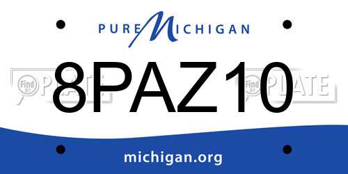 8PAZ10 Michigan License Plate