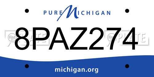 8PAZ274 Michigan License Plate