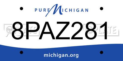 8PAZ281 Michigan License Plate