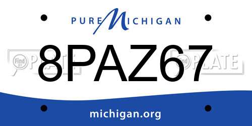 8PAZ67 Michigan License Plate