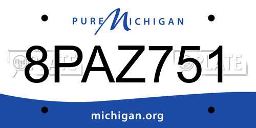 8PAZ751 Michigan License Plate