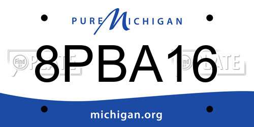 8PBA16 Michigan License Plate