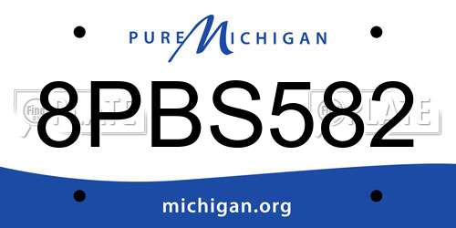 8PBS582 Michigan License Plate