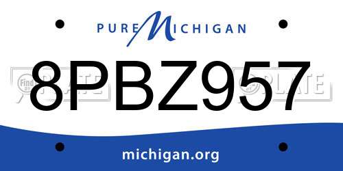 8PBZ957 Michigan License Plate