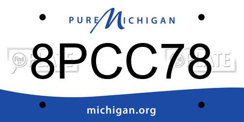 8PCC78 Michigan License Plate
