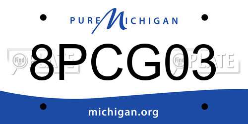 8PCG03 Michigan License Plate