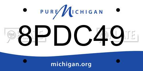 8PDC49 Michigan License Plate