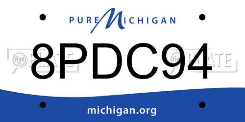 8PDC94 Michigan License Plate