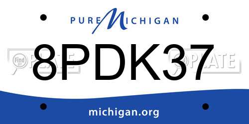 8PDK37 Michigan License Plate