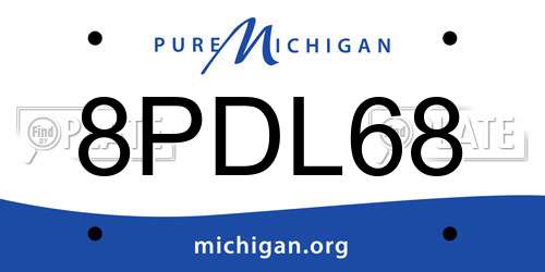 8PDL68 Michigan License Plate