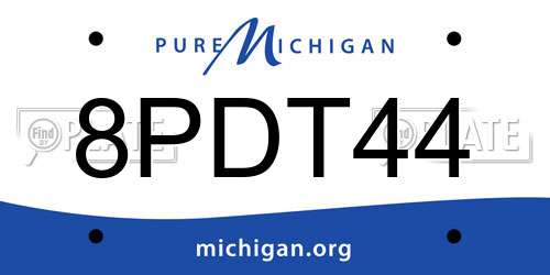 8PDT44 Michigan License Plate
