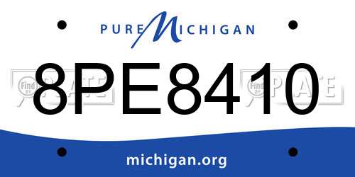 8PE8410 Michigan License Plate