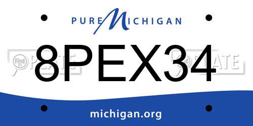 8PEX34 Michigan License Plate
