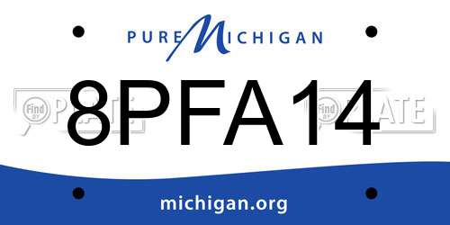 8PFA14 Michigan License Plate