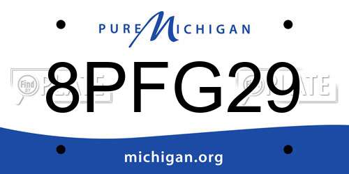 8PFG29 Michigan License Plate
