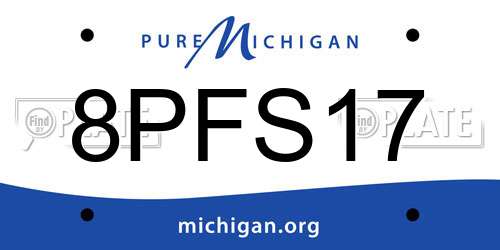 8PFS17 Michigan License Plate