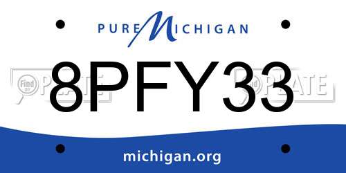 8PFY33 Michigan License Plate