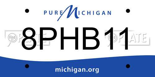 8PHB11 Michigan License Plate