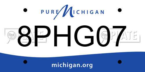 8PHG07 Michigan License Plate