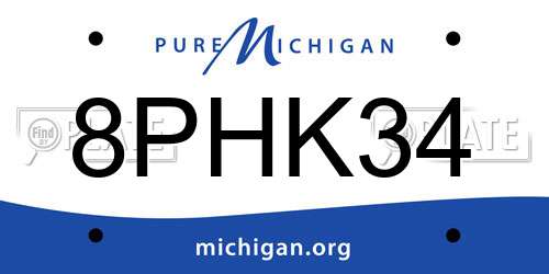 8PHK34 Michigan License Plate