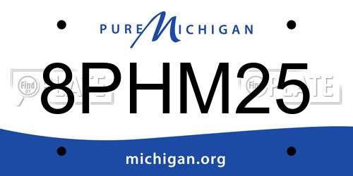 8PHM25 Michigan License Plate