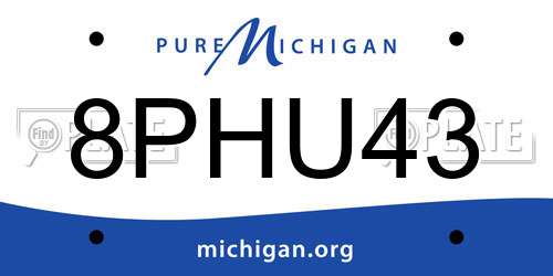 8PHU43 Michigan License Plate