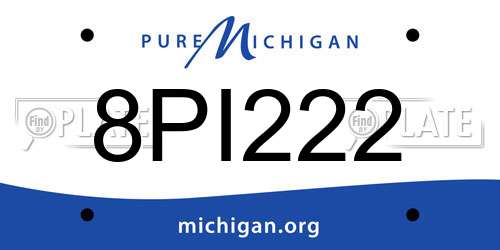 8PI222 Michigan License Plate