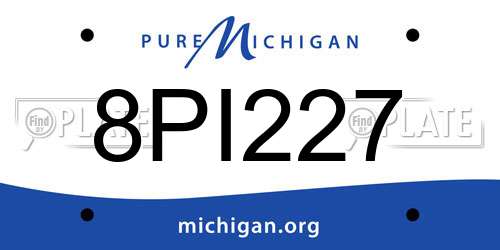 8PI227 Michigan License Plate