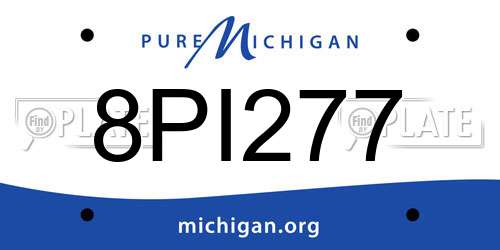 8PI277 Michigan License Plate