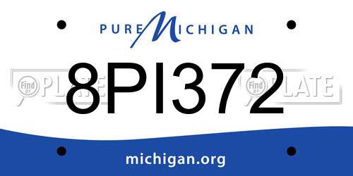 8PI372 Michigan License Plate