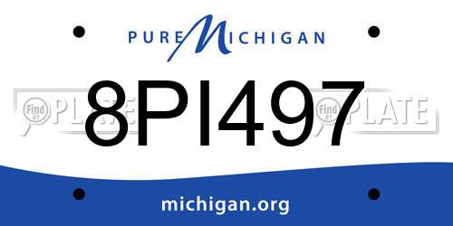 8PI497 Michigan License Plate