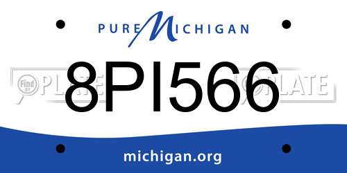 8PI566 Michigan License Plate