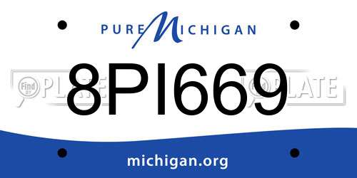 8PI669 Michigan License Plate