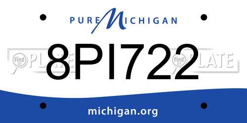 8PI722 Michigan License Plate
